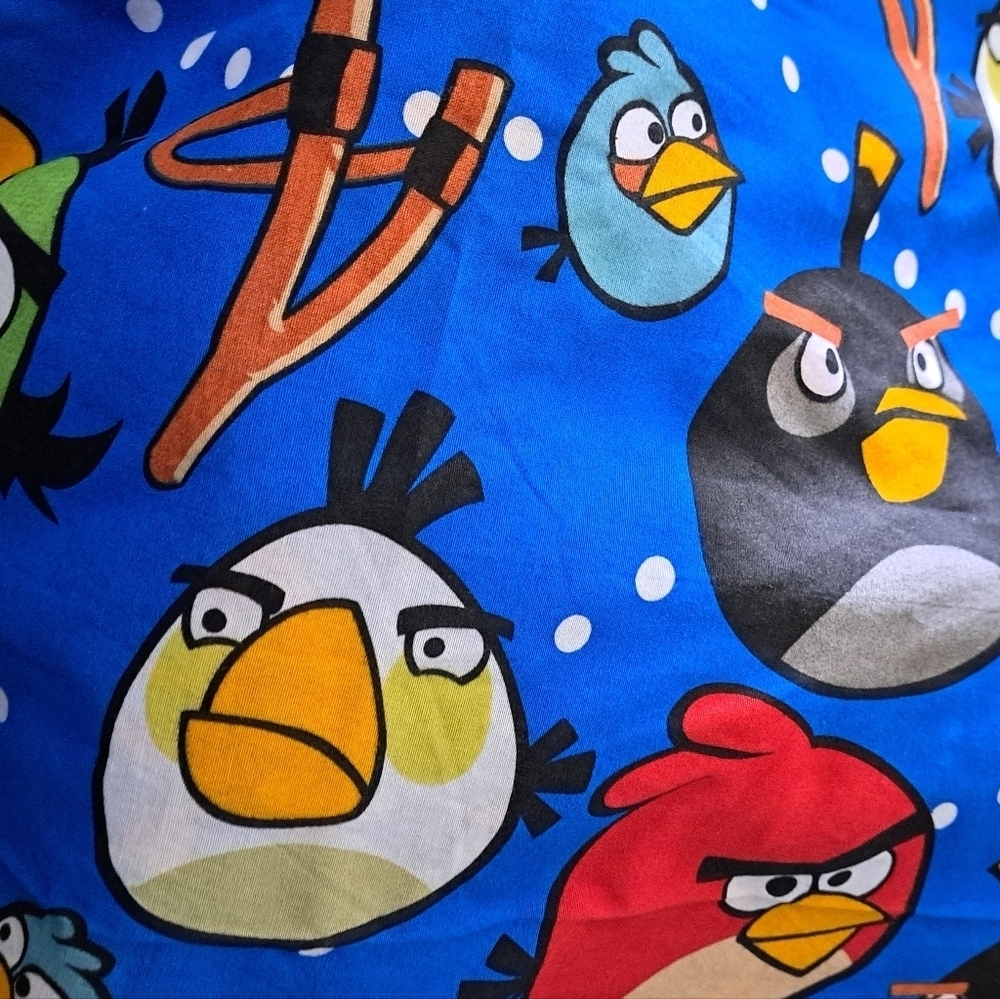 ANGRY BIRDS twin sheet set fitted flat bold colors cartoon kids bedding - Picture 7 of 7